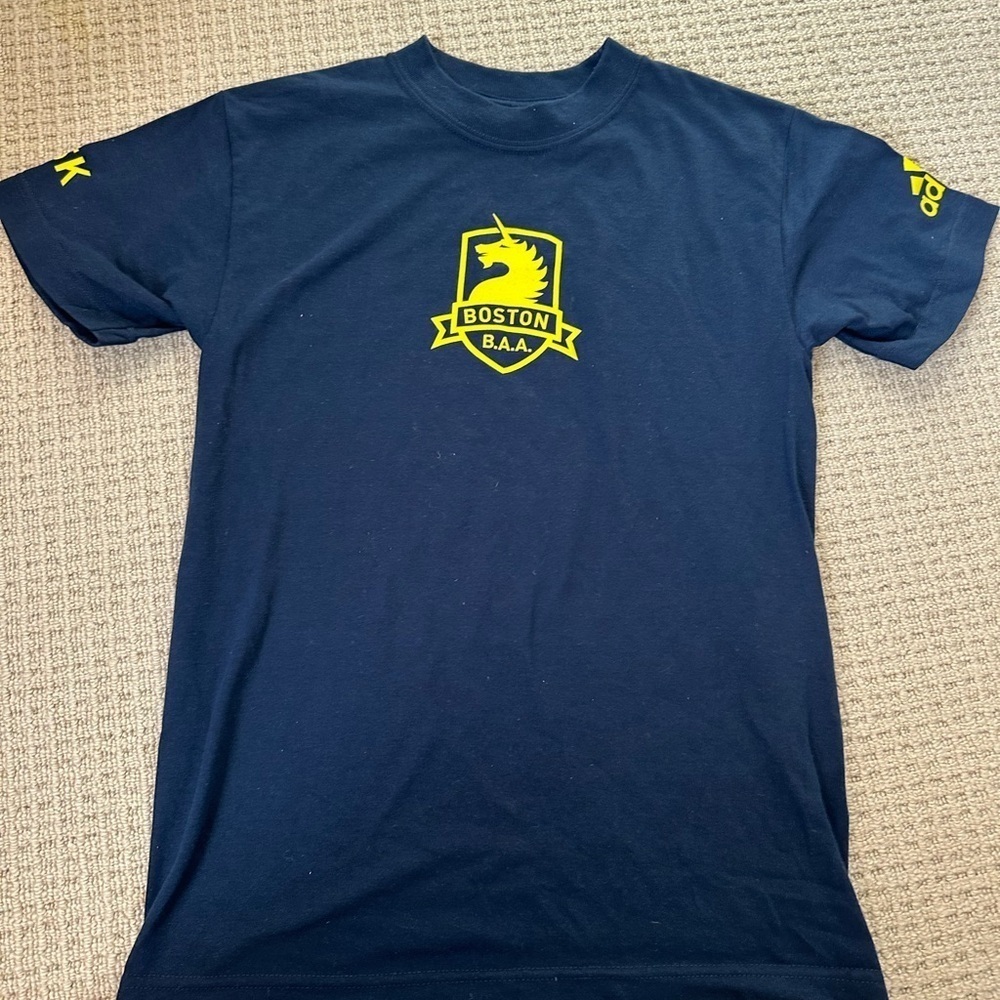adidas Women's Navy Blue Boston B.A.A. Short Sleeve Tee